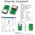 USB Type-C Male - 16 pin Breakout PCB