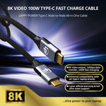 LappyPower Premium 8K USB-C to USB-C Cable (1.8m, 100W Charging, 10Gbps)