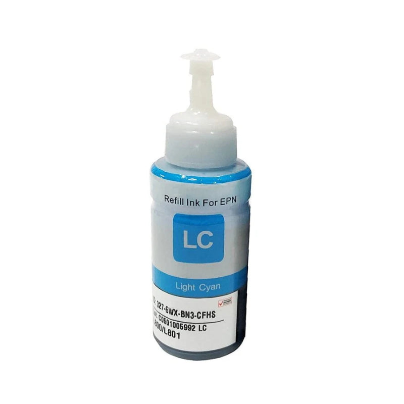 Refill Ink For Epson L800 L801 L805 L810 L850 L1800 Printer (Light Cyan)