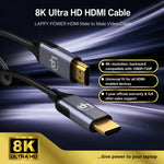 LappyPower Premium 8K HDMI Male to Male Cable (2m, TPU Cover & Aluminum Shell)