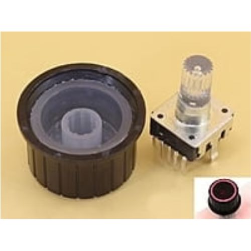 Red LED Rotary Encoder EC12 Knurled Shaft 20mm with Knob 25mm