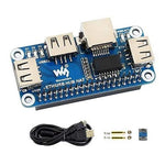 Ethernet / USB HUB HAT for Raspberry Pi, 1x RJ45, 3x USB