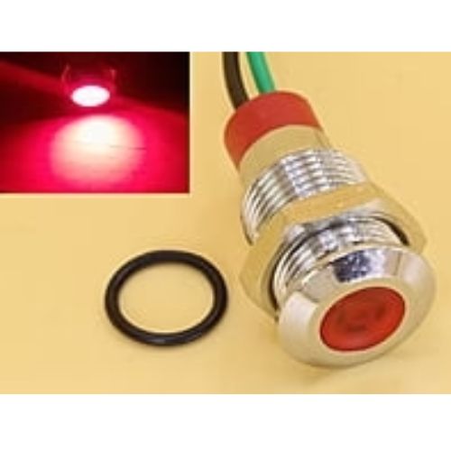 Red 10mm 3-6V DC Panel Mount Indicator LED with 15cm wire