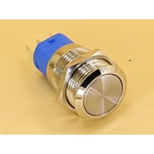 Metal Switch 16mm - Push to ON/OFF Latch - IP65 - No light