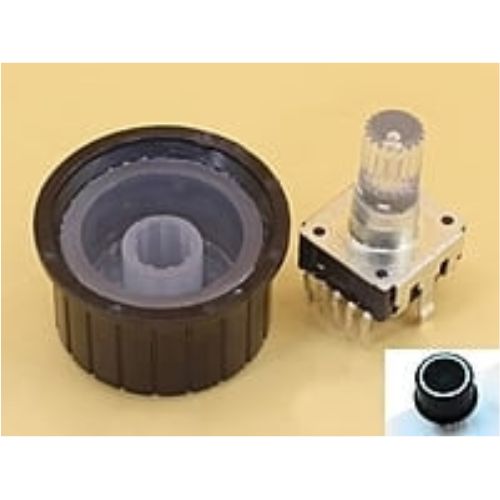 Blue LED Rotary Encoder EC12 Knurled Shaft 20mm with Knob 25mm