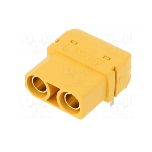 AMASS XT90 Female DC Power Connector Socket 2-Pin THT PCB Mount 40A 500V - XT90 PW -F.G.Y