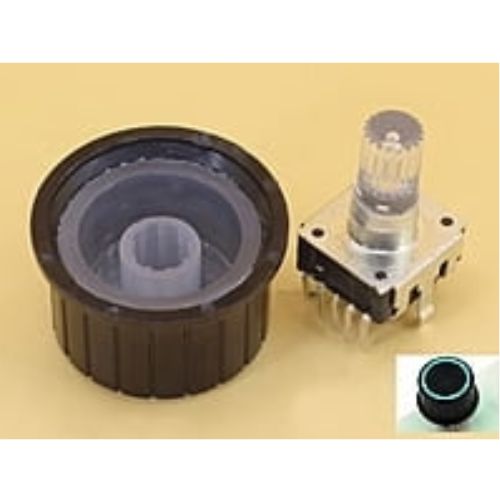 Green LED Rotary Encoder EC12 Knurled Shaft 20mm with Knob 25mm
