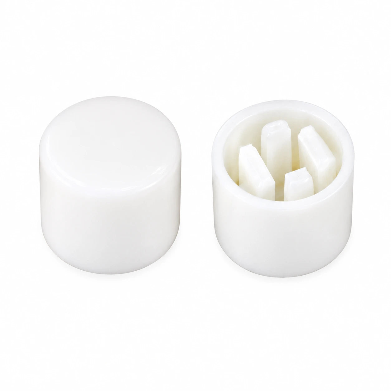 White Cap R6.7 Square Stem 2.4mm for Switches 6x6x7.3mm
