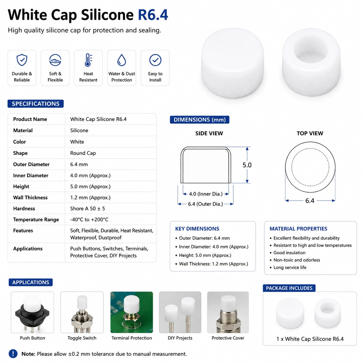 White Cap Silicone R6.4