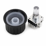 White LED Rotary Encoder EC12 Knurled Shaft 20mm with Knob 25mm