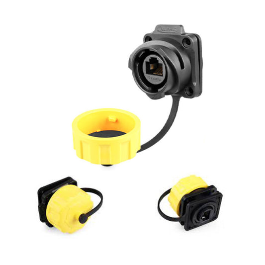 YM24 RJ45 Cat5e Female Socket IP67 Waterproof Ethernet Connector