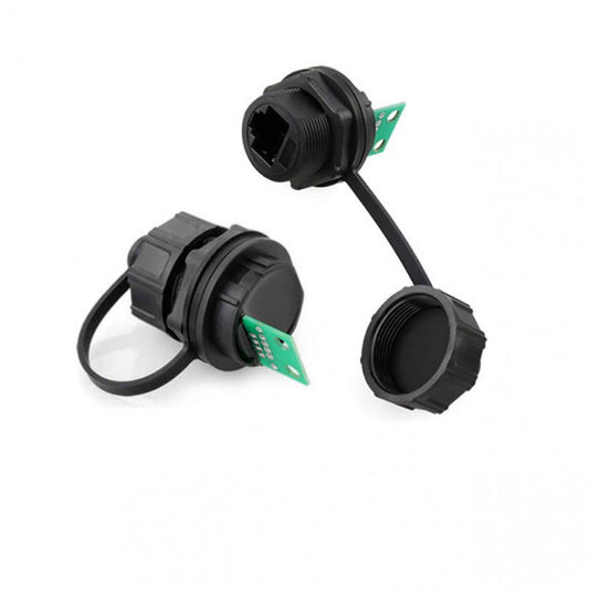 YT RJ45 Cat6A Female Socket Waterproof Ethernet Connector IP67 Panel Mount PCB Shield