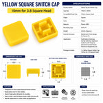 Yellow Square Switch Cap 10mm for 3.8 Square Head