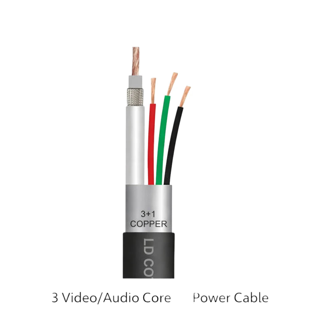 90M (3+1) High Performance Aluminum Alloy Braiding CCTV Cable