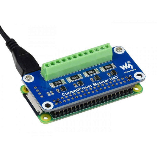 4-ch Current/Voltage/Power Monitor HAT for Raspberry Pi, I2C/SMBus