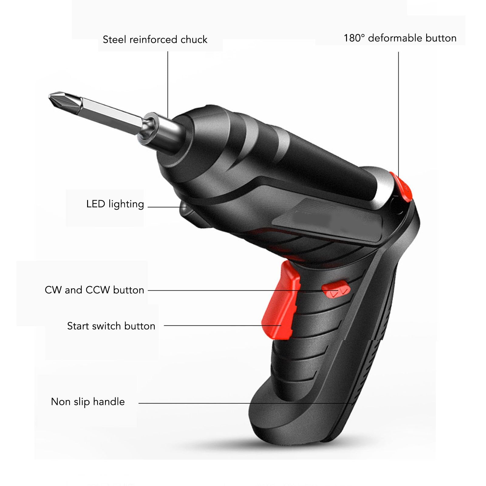 Electric Screwdriver Set | Portable, Cordless & USB-Rechargeable | 44 Driver-bits