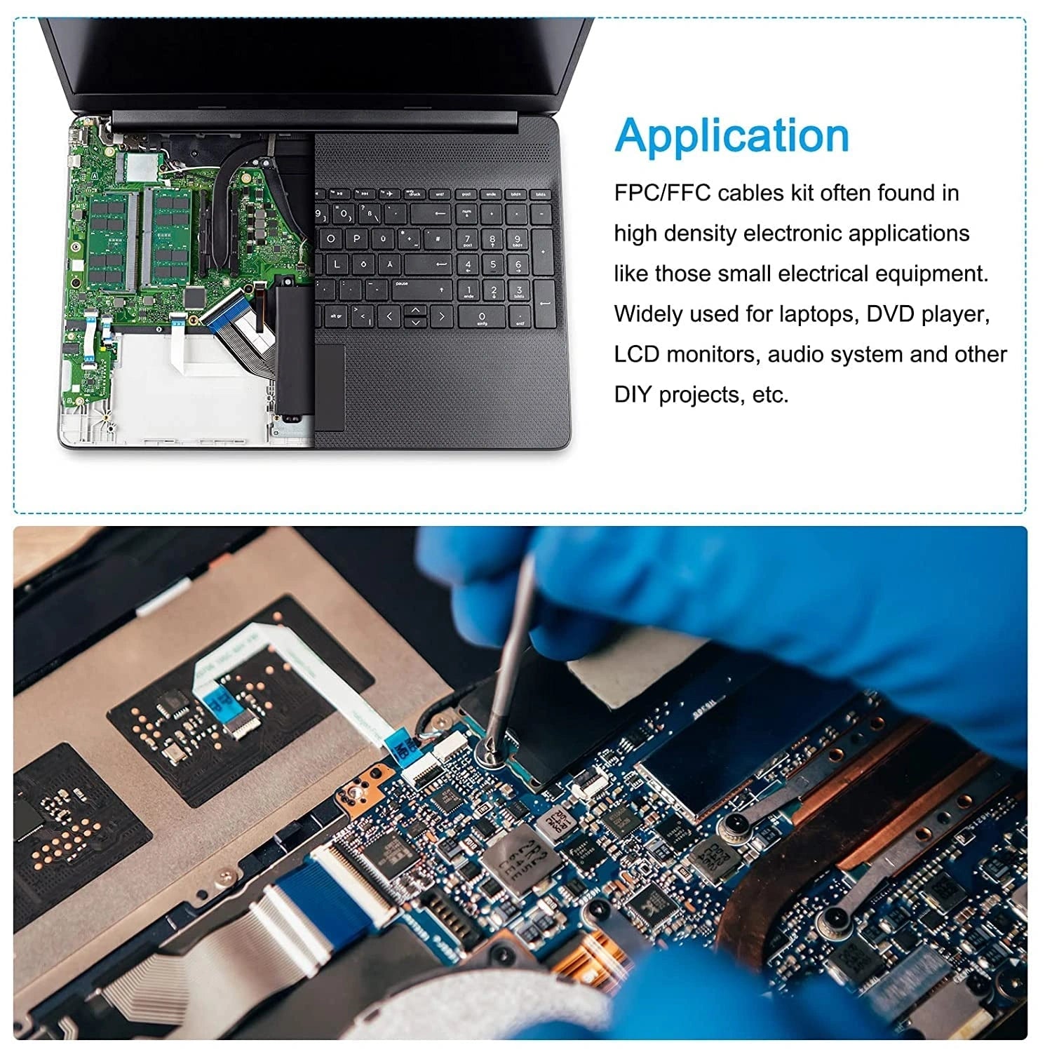 18 Pin 0.5mm Pitch 300mm Reverse Side Connection FFC Ribbon Flexible Flat Cable