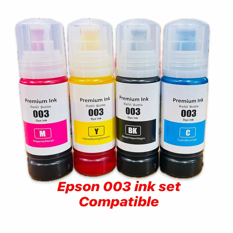 Refill Ink 003 For Epson L3100 L3110 L3150 L3151 L3152 Printer (CMYK)