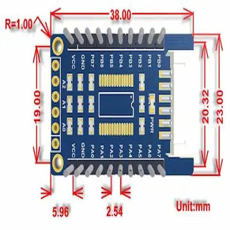 MCP23017 IO Expansion Board Expands 16 I/O Pins