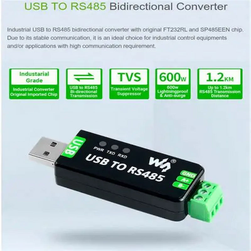 Industrial USB to RS485 Converter, Onboard Original FT232RL And SP485EEN