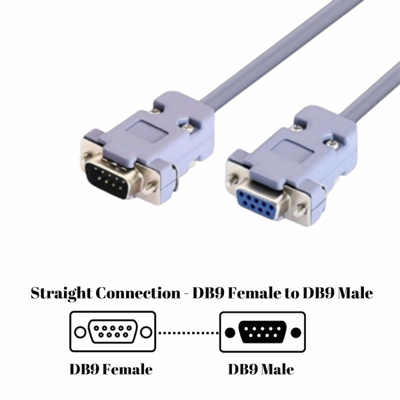 DB9 RS232 9Pin Serial Cable Male to Female Straight Through 1.5M D-Sub Cable