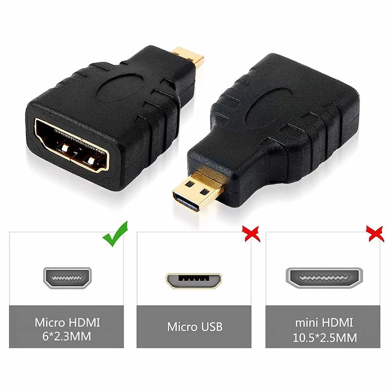 HDMI Female to Micro HDMI Male Adapter, Suit for Raspberry Pi 4B