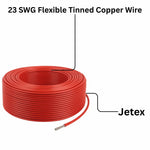 Red 23/38 SWG 0.42 sq mm Flexible Hook up Wire PVC Tinned Copper - Full Roll of 92 meters