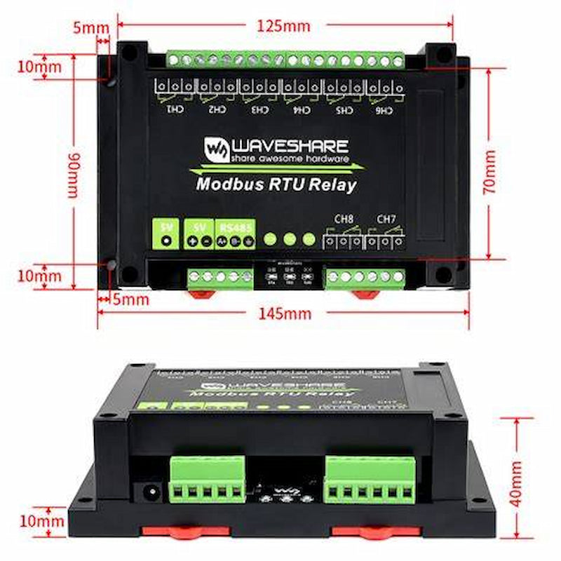 Industrial Modbus RTU 8-Ch Relay Module With RS485 Interface