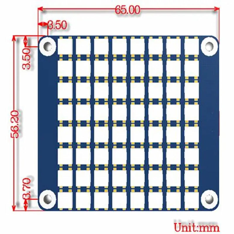 True color RGB LED HAT (B) for Raspberry Pi, colorful display, 8x8 grid