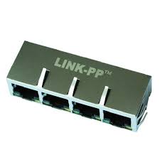LPJ46204AENL - 1x4 RJ45 Magnetic Jack with 10/100 Base-T Integrated Magnetics