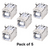 USB Socket 2.0 for Printer (Black/White) (Pack Of 5)