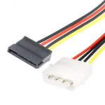 Molex to SATA Cable - 15 Pin SATA to 4 Pin Molex Power Adapter Cable Cord