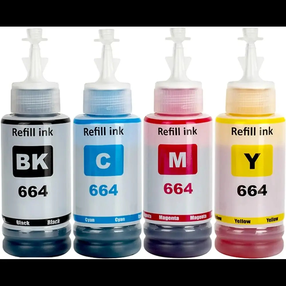 Refill Ink T664 For Epson L110 L210 L310 L405 L455 L550 L605 Printer (CMYK)