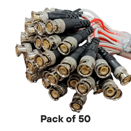 BNC Copper Cable with Premium Brass Connector (Pack of 50)